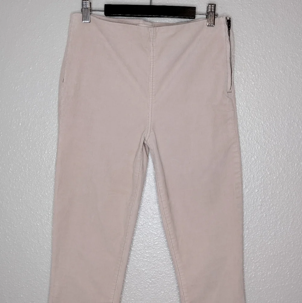 Tory Burch Side Zip Corduroy Office Casual Neutral Taupe Pants Sz 27